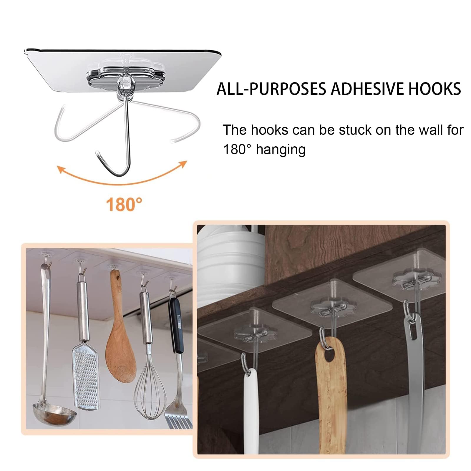 HASTHIP 5 Pack Adhesive Hooks for Hanging Wall Hooks Removable Sticky Hooks for Bathroom, Kitchen Waterproof Ultra Adhesive Wall Hooks (Clear) HASTHIP 5 Pack Adhesive Hooks for Hanging Wall Hooks Removable Sticky Hooks for Bathroom, Kitchen Waterproof Ultra Adhesive Wall Hooks (Clear)